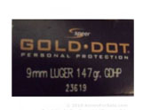 20 Rounds of 147gr JHP 9mm Ammo by Speer image
