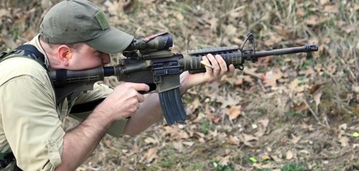 .223 ammunition firing .223 ammo fired from an AR-15